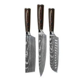 Shinrai Knives - Damascus Print 3-piece Knife Set