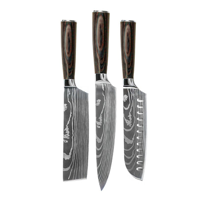 Shinrai Knives - Damascus Print 3-piece Knife Set
