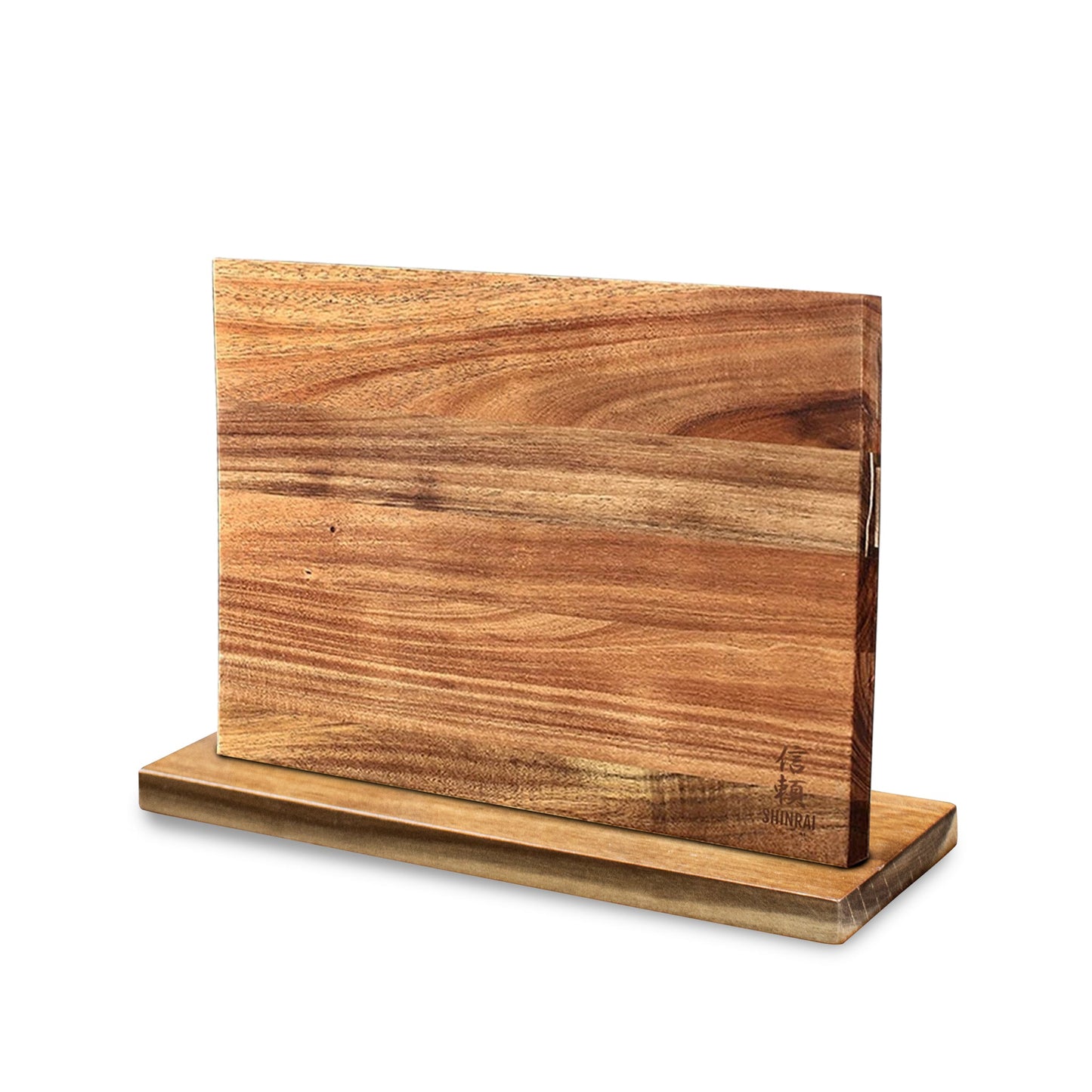 Set de couteaux imprimé Damas 5 pièces + Support Acacia Double face