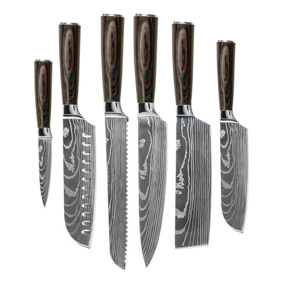 Shinrai Knives - Damascus Print set de couteaux 6 pièces