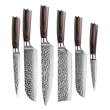 Shinrai Knives - Hammered Stainless Steel 6-piece Knife Set
