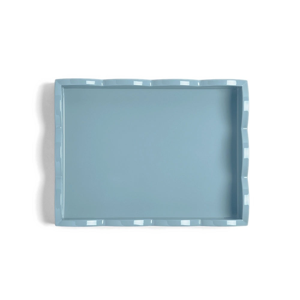Addison Ross - Scalloped Tray - Orange & Chambray - 28x20 cm