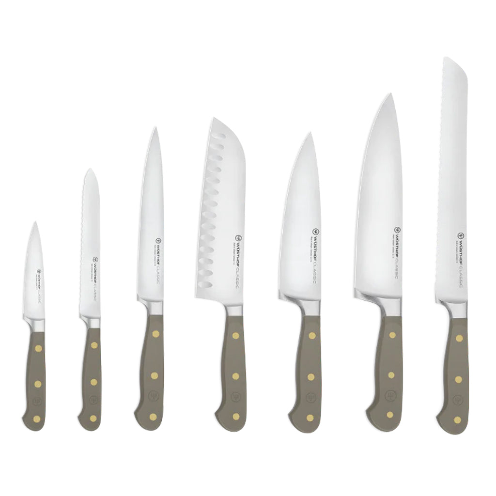 Wusthof - Classic Colour 7-piece knife set with block Velvet Oyster