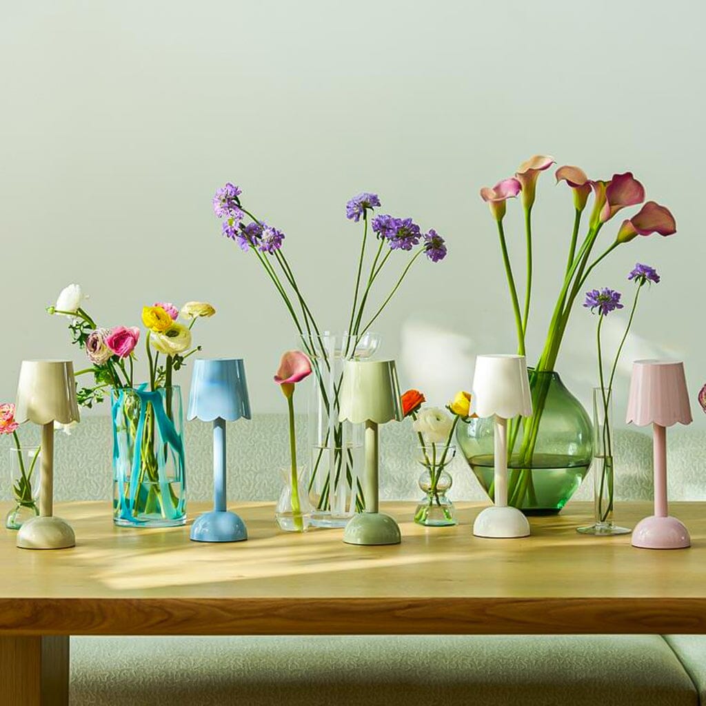 Lampe de table LED Addison Ross - Modèle festonné - Blanche - 28 cm