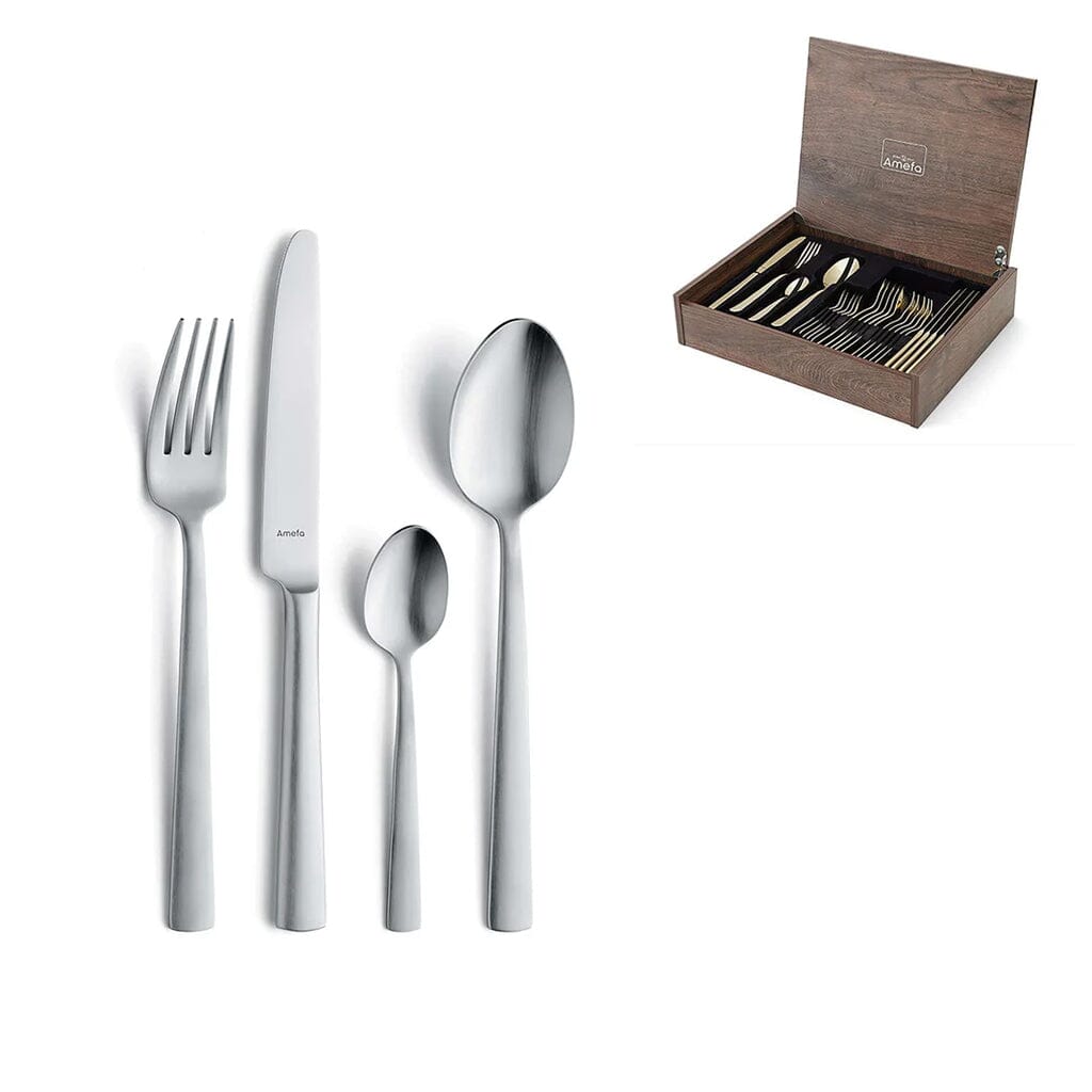 Amefa - Ventura 24-delige Bestekset in Luxe Houten Kist - Zilver Bestekset Amefa 