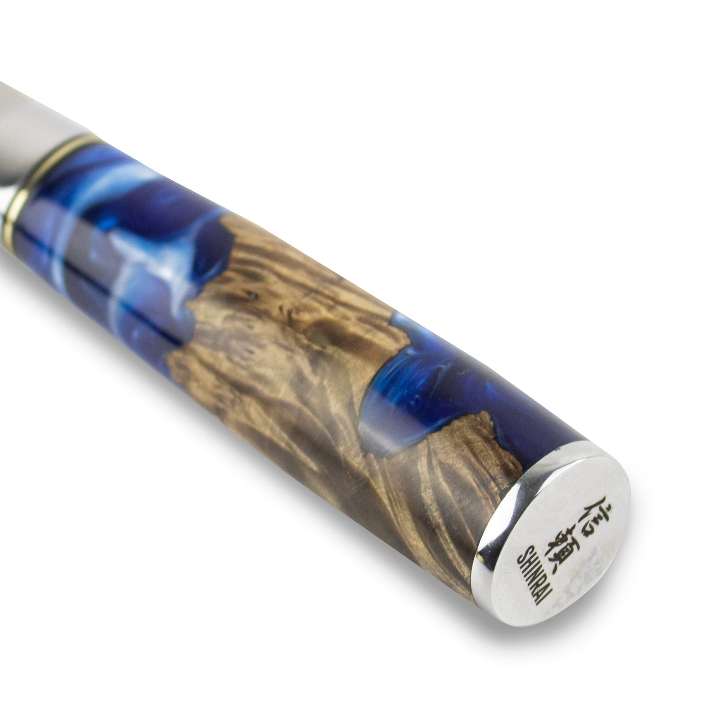 Shinrai Knives - Epoxy Sapphire Damascus Chinese Chef's Knife 19 cm