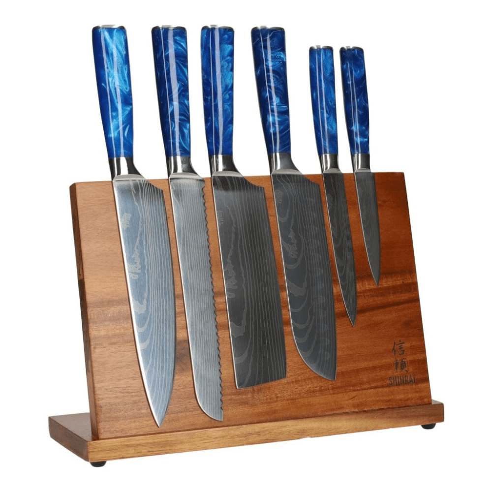 Shinrai Knives - Mega Bundle Damascus Print Sapphire - Tout ce dont vous avez besoin