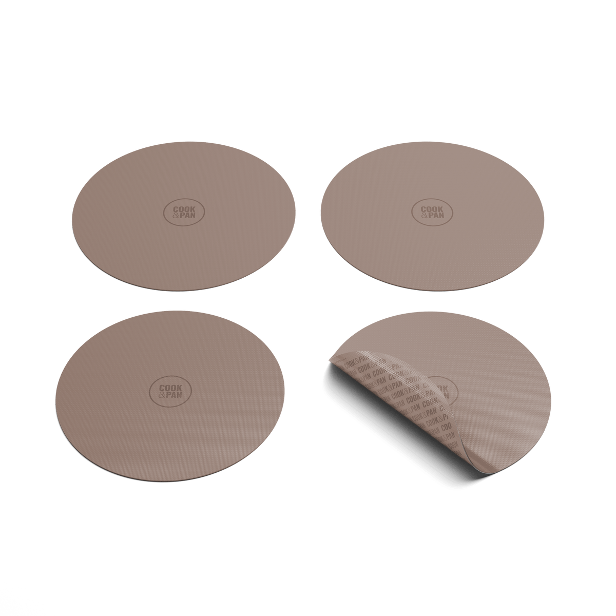 Cook & Pan - Taupe of Mind Induction Hob Protector Set - 4 Pack