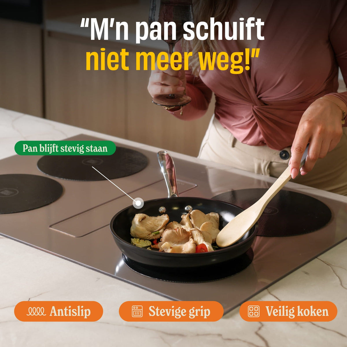 Cook & Pan - Taupe of Mind Induction Hob Protector Set - 4 Pack