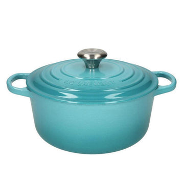 LeCreuset - Roast- / Stew pan Signature round Caribbean Blue 24cm 4.2l