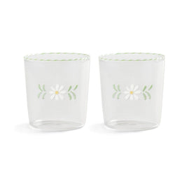 &Klevering - Glas flora wit set van 2 Drinkglazen &Klevering 