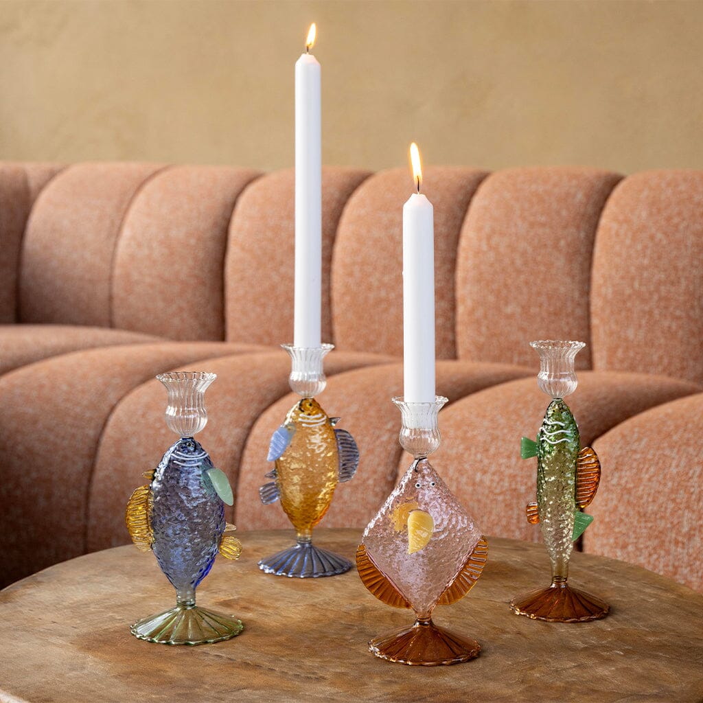 &Klevering - Kandelaar - Vis - Roze Kandelaar &Klevering 