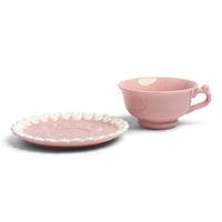 &Klevering - Kop en Schotel Whip - Roze - Set Van 2 Cappuccino kopjes &Klevering 