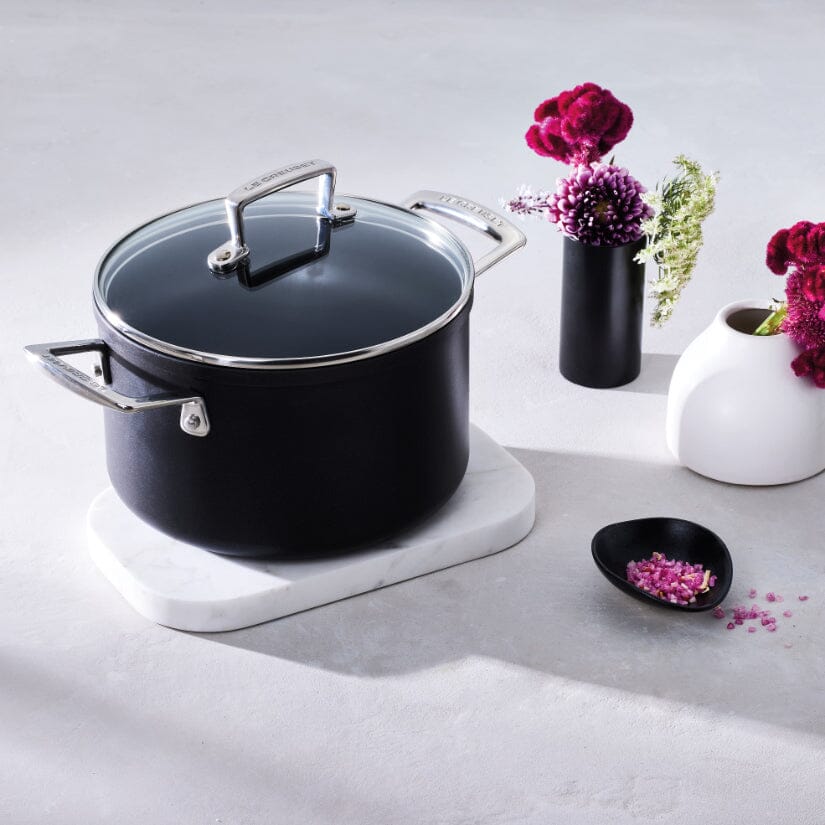 Le Creuset - Cocotte avec revêtement antiadhésif et couvercle en verre