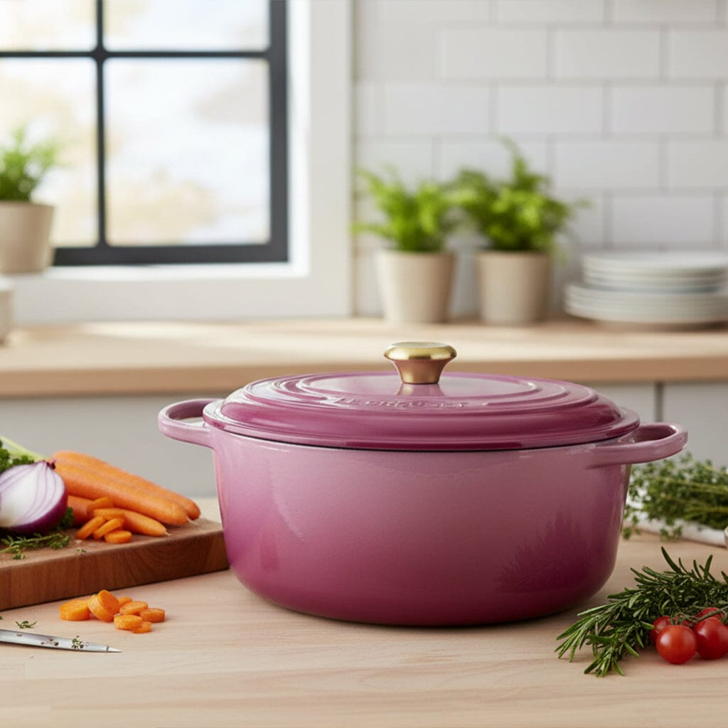 Le Creuset - Braadpan Ovaal in Geëmailleerd Gietijzer - Berry - 31 cm Braadpan Le Creuset 