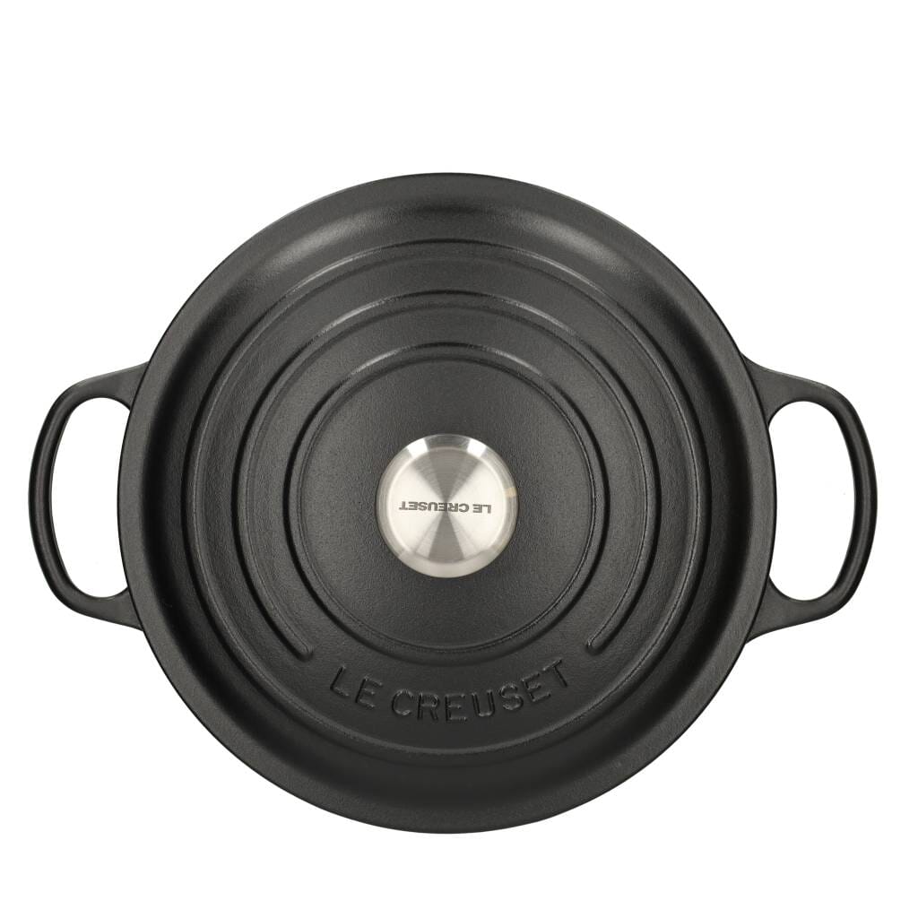 Le Creuset - Braadpan Signature rond Mat Zwart 28cm 6,7l (zwart interieur) Le Creuset 