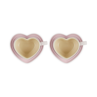 Le Creuset - Ensemble de 2 tasses en forme de cœur Rose coquillage Le Creuset
