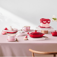 Le Creuset - Ensemble de 2 tasses en forme de cœur Rose coquillage Le Creuset