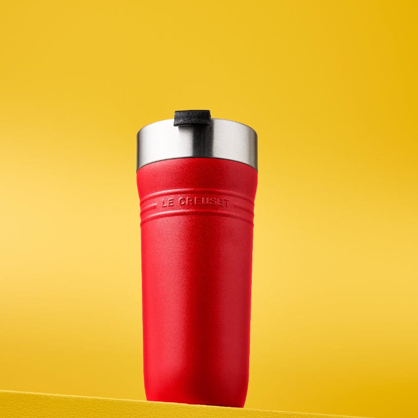 Le Creuset - Mug isotherme nomade 0,35 L Rouge cerise, Bouteille isotherme Le Creuset 