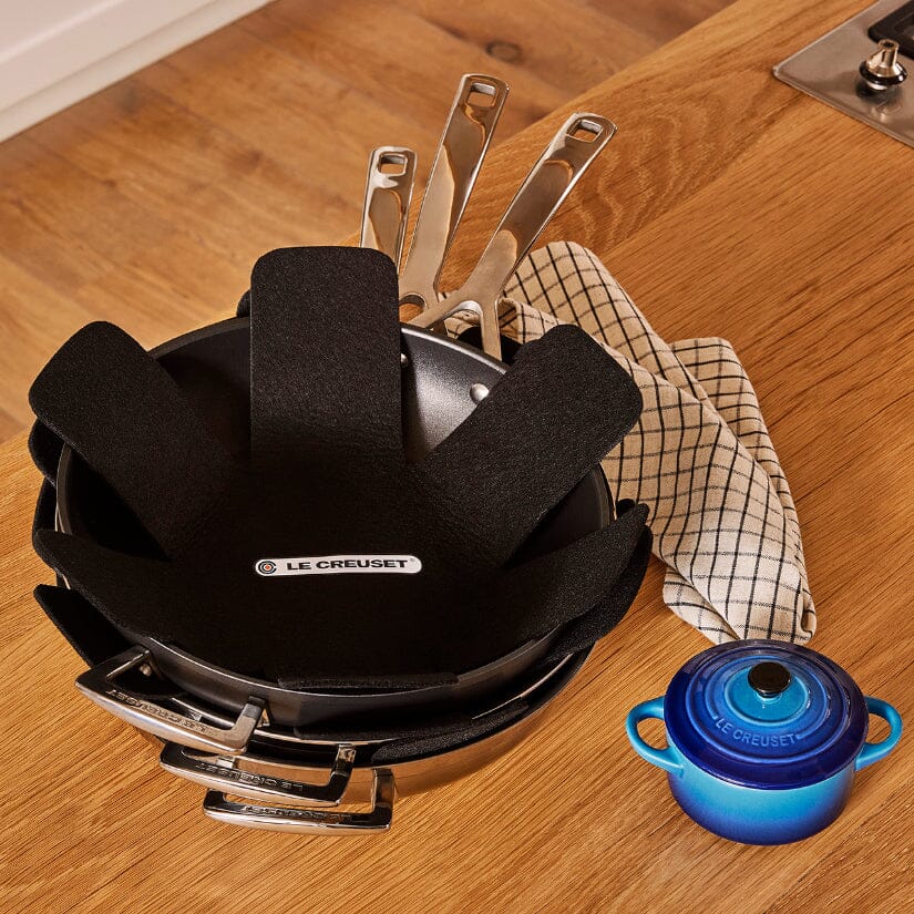 Le Creuset - Pannenbeschermers set van 3 Zwart Pannenbeschermer Le Creuset 