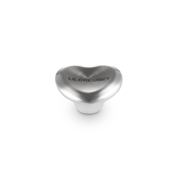 Bouton Le Creuset en acier inoxydable - Cœur - Argent - 5 cm