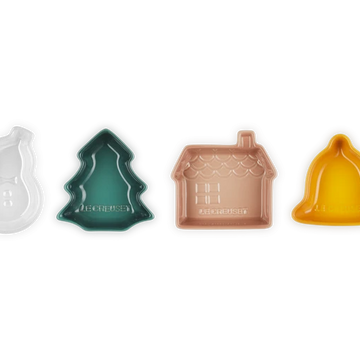Le creuset - Schaaltjes Kerst Set van 4 in Aardewerk Schalen Le Creuset 