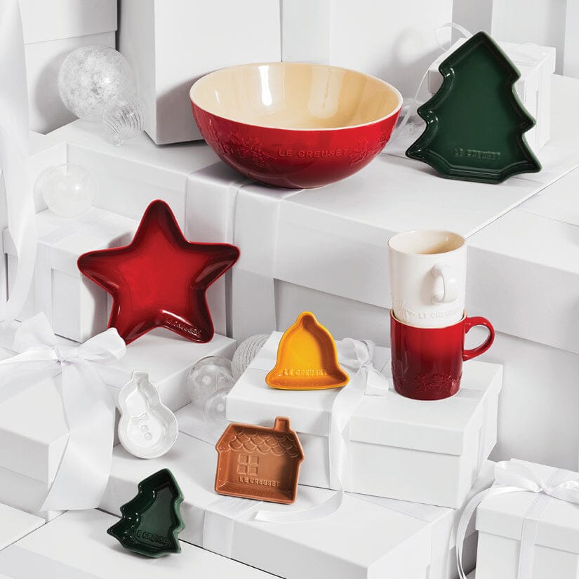 Le creuset - Schaaltjes Kerst Set van 4 in Aardewerk Schalen Le Creuset 