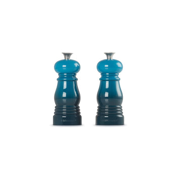 Le Creuset - Set van 2 Kleine Molens Deep Teal 11cm Peper- en Zoutmolen set Le Creuset 