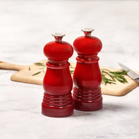 Le Creuset - Lot de 2 petits moulins à poivre et à sel rouge cerise 11 cm