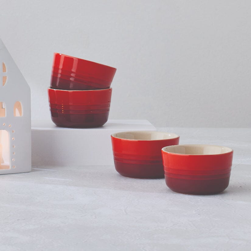 Le Creuset - Lot de 4 Mini Ramequins Rouge Cerise 7,8 cm Plats 0,1l Le Creuset 