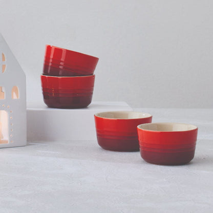 Le Creuset - Lot de 4 Mini Ramequins Rouge Cerise 7,8 cm Plats 0,1l Le Creuset 