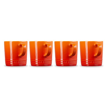 Le Creuset - Set van 4 Mokken Oranjerood 0,35l Mok Le Creuset 