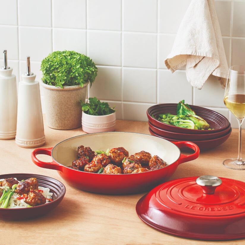 Le Creuset - Cocotte Campagnard Signature Rouge Cerise 30 cm Cocotte Le Creuset