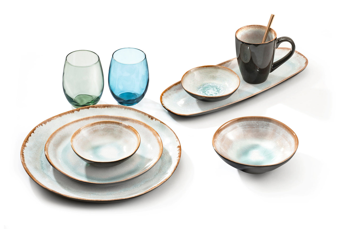 Medard de Noblat - Shadow Aqua - Dinnerbord 28 cm (set van 6) Dinerborden Medard de Noblat 