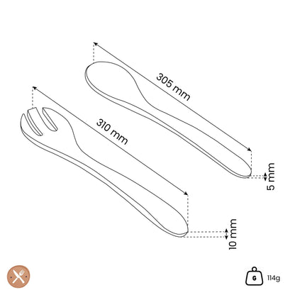 Oval - Olijfhouten Slacouvert 3-tand (30 cm) Oval Kitchenware 