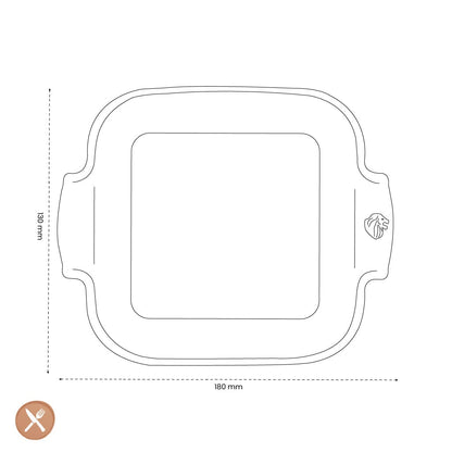 Peugeot - Appolia Ovenschaal Vierkant 18 cm Leisteen Ovenschaal Peugeot 