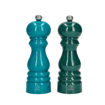 Peugeot - Coffret Moulin à Poivre et à Sel Paris 18 cm Bleu Pacifique et Vert Forêt
