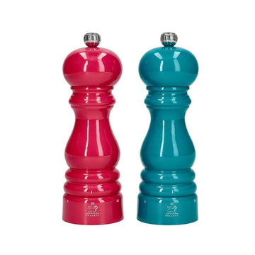 Peugeot - Coffret Moulin à Poivre et à Sel Paris 18 cm Rose Bonbon et Bleu Pacifique