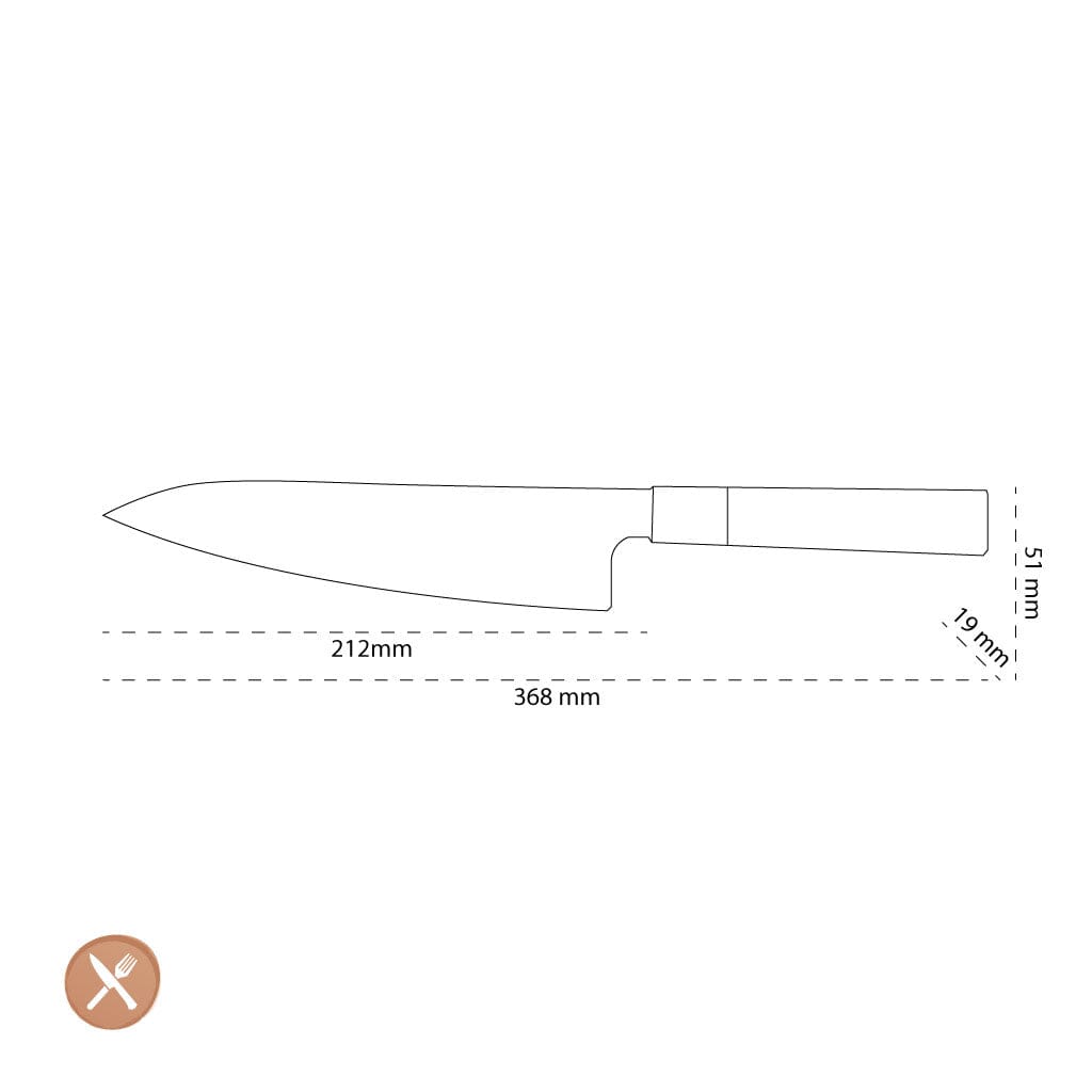 Shinrai Japan - Takumi Kaza Damascus Koksmes 20 cm Koksmes Shinrai Japan 