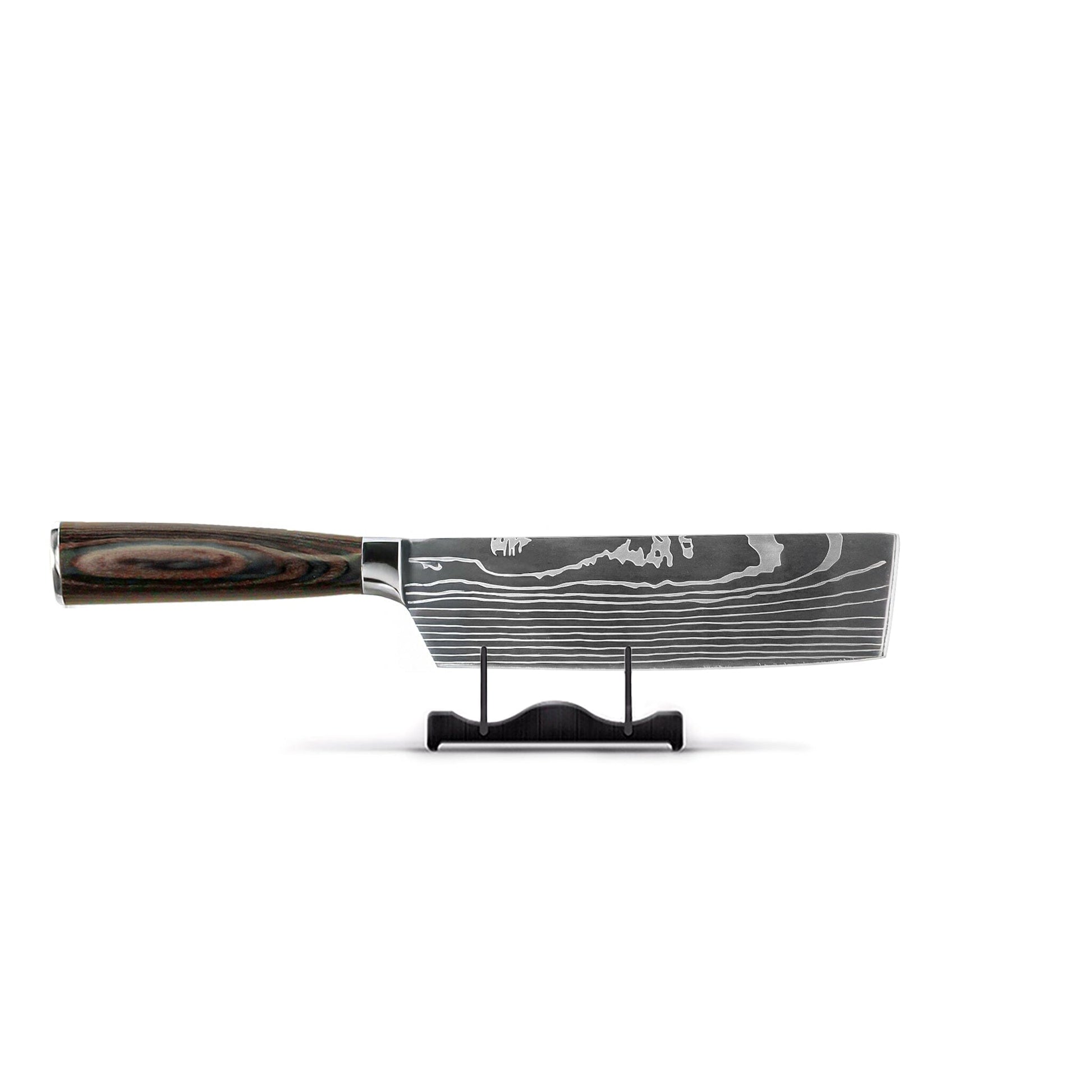 Shinrai Knives - Damascus Print 3-delige Messenset - Koksmes + Nakiri + Schilmes Messenset Shinrai Knives 