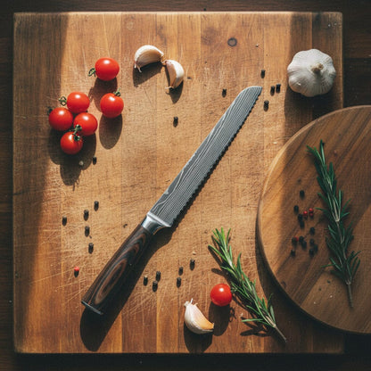 Shinrai Knives - Damascus Print 7-delige Messenset Messenset Shinrai Knives 