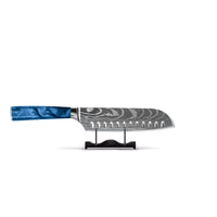 Shinrai Knives - Damascus Print Epoxy Sapphire - 6-delige Messenset Messenset Shinrai Knives 