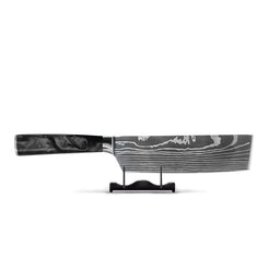 Shinrai Knives - Damascus Print Onyx Epoxy Nakiri mes 18 cm Nakirimes Shinrai Knives 