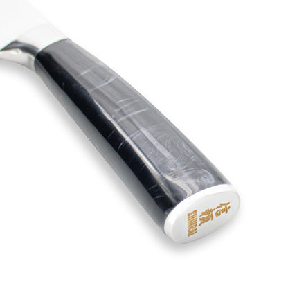 Shinrai Knives - Damascus Print Onyx Epoxy Santoku mes 18cm Santokumes Shinrai Knives 