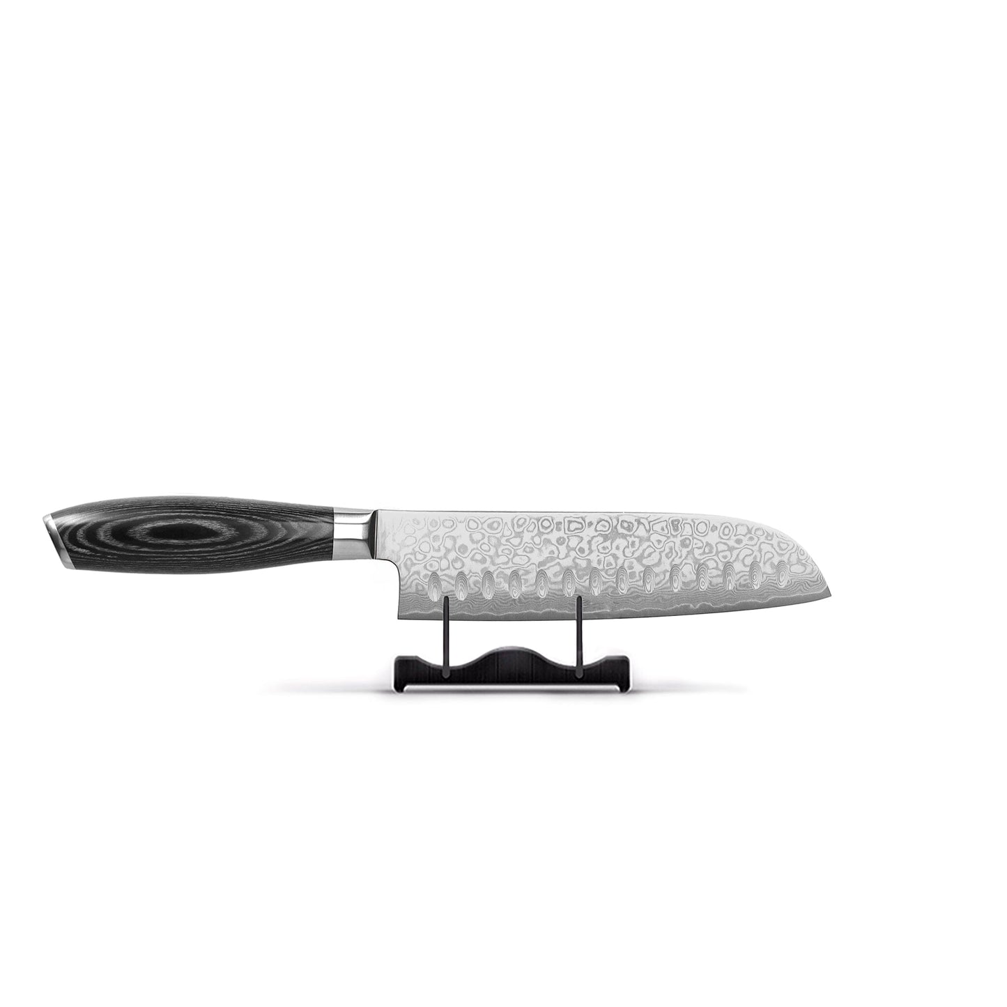 Shinrai Knives - Damast Pakka Wood 6-delige Messenset + Messenblok Cito dubbelzijdig Messenset met blok Shinrai Knives 
