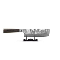 Shinrai Knives - Ensemble de 4 couteaux en damas martelé BR - Couteau de chef + Nakiri + Santoku + Couteau à pain