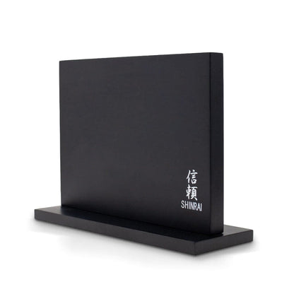 Shinrai Knives - Hammered Damast BR 5-delige Messenset + Magnetisch Messenblok Dubbelzijdig - Zwart Messenset met blok Shinrai Knives 