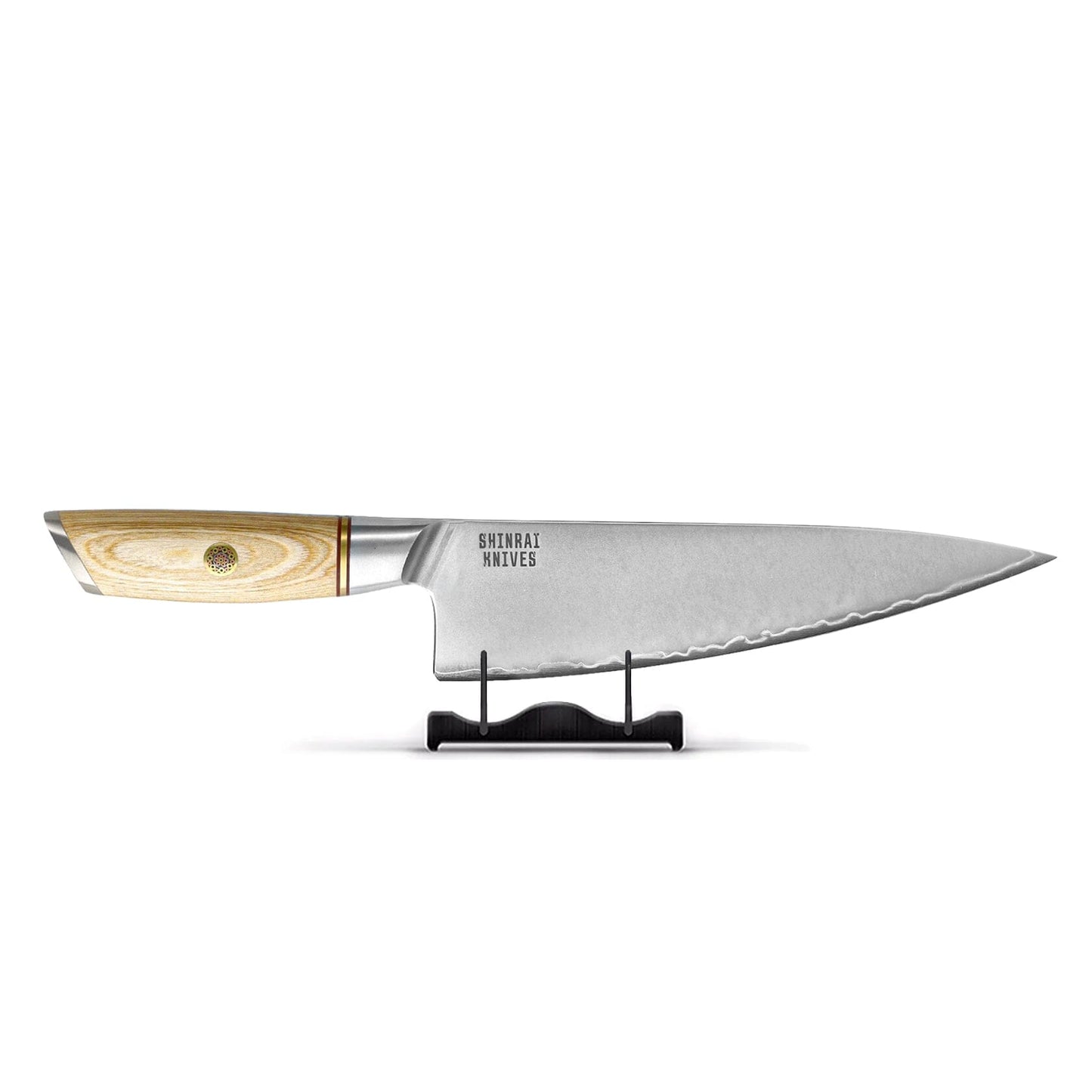 Shinrai Knives - Hikari Damascus 4-delige set - Koksmes + Santoku + Broodmes + Schilmes Messenset Shinrai Knives 