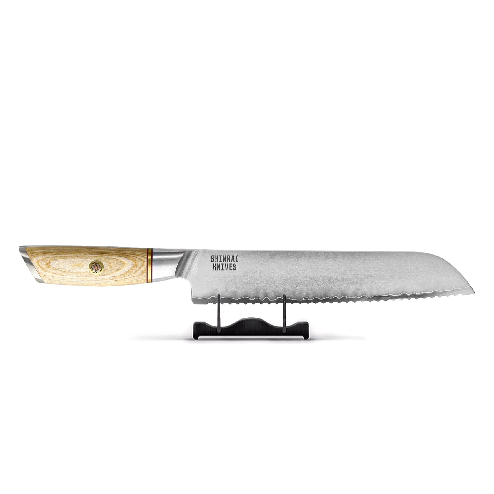Shinrai Knives - Hikari Damascus 4-delige set - Koksmes + Santoku + Broodmes + Schilmes Messenset Shinrai Knives 