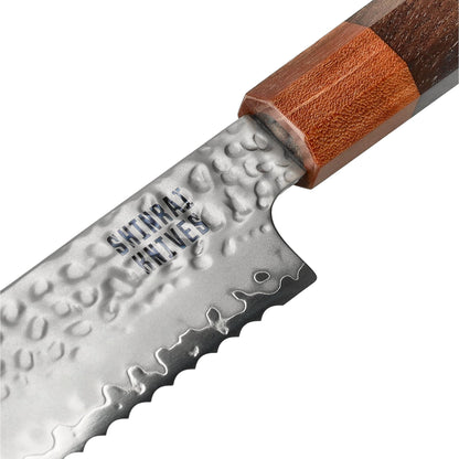 Shinrai Knives - Kigami Exclusive Damascus 4-delige set - Koksmes + Broodmes + Nakiri + Schilmes Messenset Shinrai Knives 
